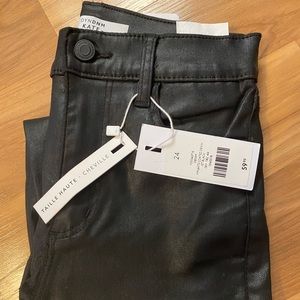 High waisted coated skinny jeans